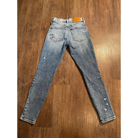 Lucky Brand Women's AVA Mid Rise Cropped Skinny Jeans Embroidered Size 0/25 - Picture 8 of 12